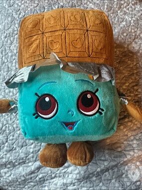 Shopkins Teal Chocolate Bar Plush Toy with Brown Accents